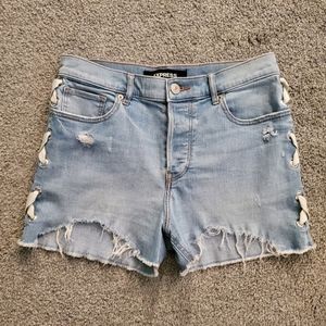 Express lace-up vintage high-rise shortie sz 2
